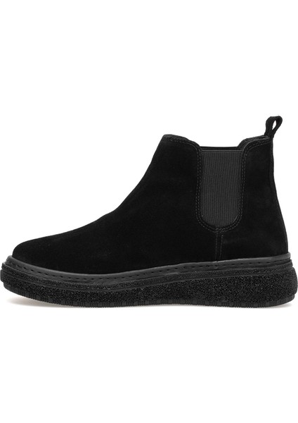 D25KB-1065 Kadın Hakiki Süet Deri Chelsea Bot Siyah modelleri