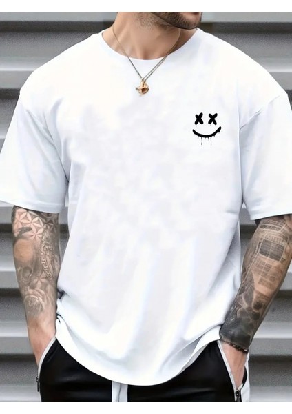 Erkek Kısa Kollu Bisiklet Yaka Baskılı Süprem Tişört