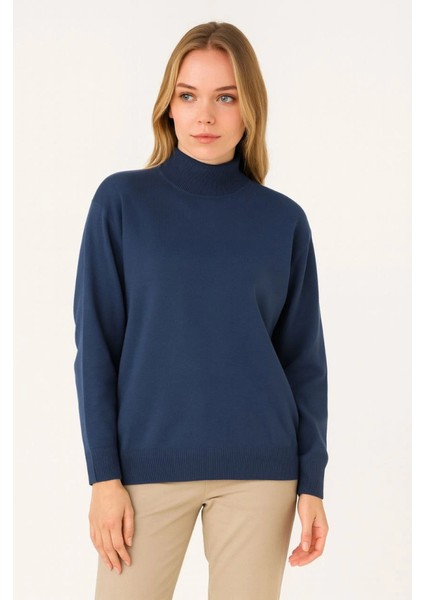 Yarım Boğaz Triko Kazak Yumuşak Dokulu Pamuklu Ince Dokuma, Uzun Kollu Rahat Regular Kalıp - In fiyatları