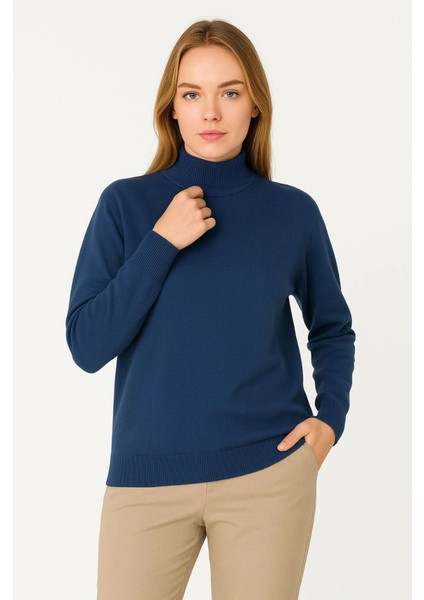 Yarım Boğaz Triko Kazak Yumuşak Dokulu Pamuklu Ince Dokuma, Uzun Kollu Rahat Regular Kalıp - In modelleri