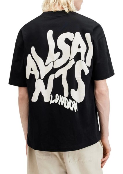 Erkek Baskılı Oversize T-Shirt - Siyah fiyatları