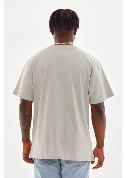 Unisex Baskılı Oversize T-Shirt - Gri fiyatları