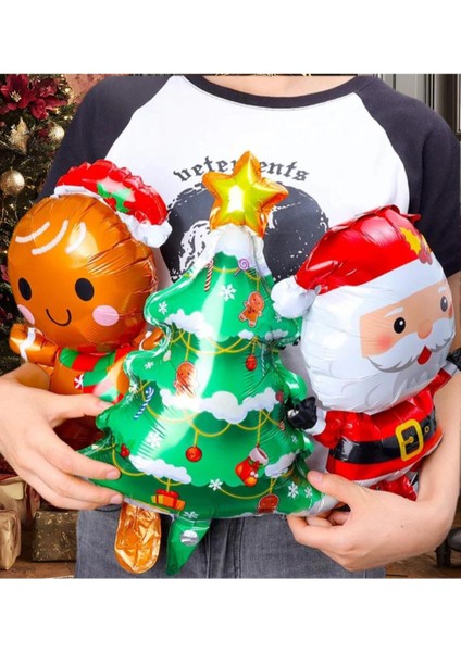 3’lü Yılbaşı Balon Seti, Noel Baba, Çam Ağacı ve Gingerbread Figürleriyle Süsleyin fiyatları