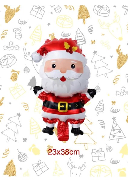 3’lü Yılbaşı Balon Seti, Noel Baba, Çam Ağacı ve Gingerbread Figürleriyle Süsleyin modelleri