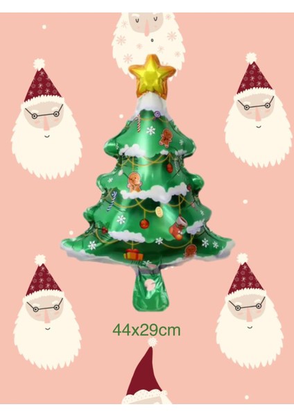 3’lü Yılbaşı Balon Seti, Noel Baba, Çam Ağacı ve Gingerbread Figürleriyle Süsleyin fırsatları