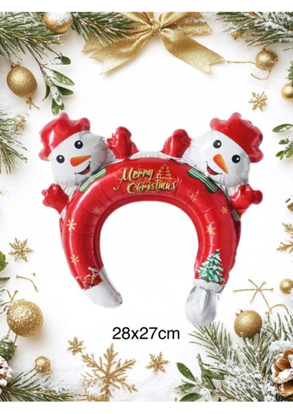 Yılbaşı Temalı Çiftlere Özel Taç ve Balon Seti, Noel Baba ve Kardan Adam Figürleri fiyatları