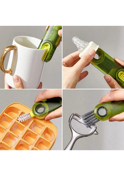 Araç Içi Temizlik Fırçası Yumuşak Kıllı + Çok Amaçlı U Şekilli 3 Fonksiyonlu Fırça - 2li Set C3J3H1 fırsatları