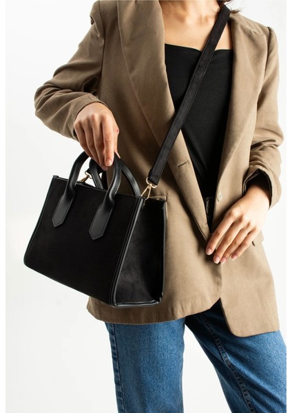 *** Kadın Siyah Süet El ve Omuz Çantası fiyatları