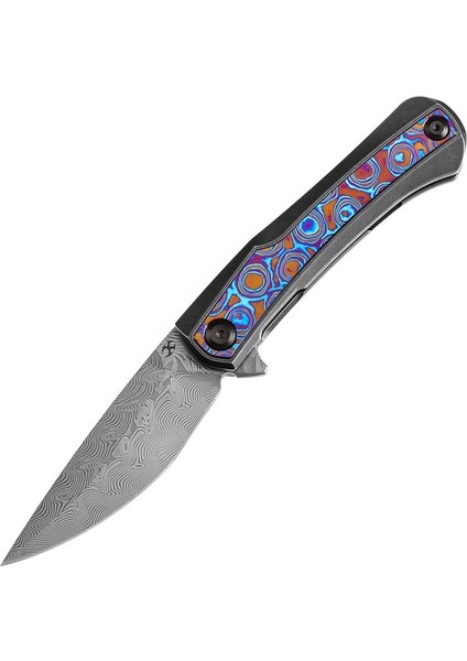 Kratos | Flipper Bıçak | Titanyum Sap + Timascus Kakma Sap | Damascus Çelik Çakı | K1024A10 fiyatları