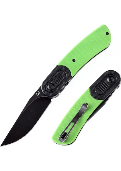Reverie | Siyah ve Yeşil G10 Sap | Siyah Taş Yıkama 154CM Çelik Çakı | T2025B2