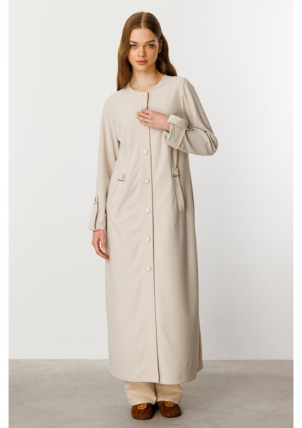 Özel Dökümlü Kumaş Aksesuarlı Kap/ Ferace -Taş indirimleri