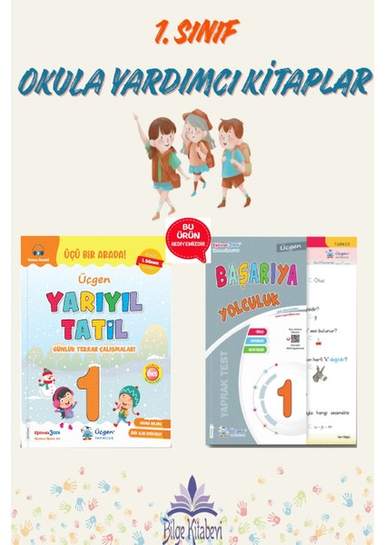 Üçgen 1.sınıf Yarıyıl Tatil Kitabı (1.dönem Konularını Kapsar)- Hikaye Seti Hediyeli