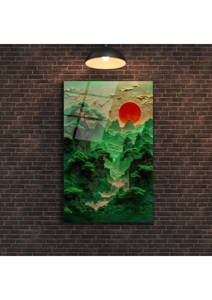 Bonsai Ağaçları Cam Tablo