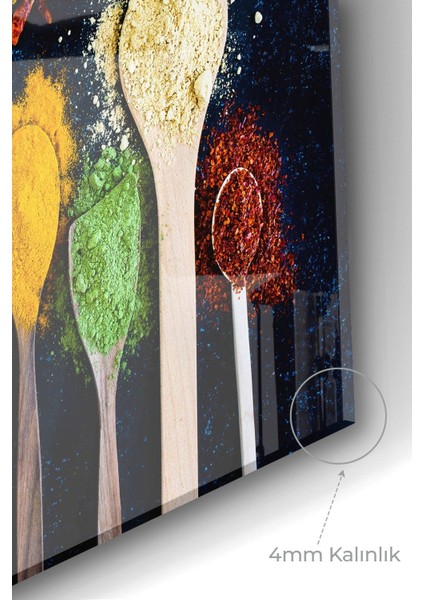 Premium Mutfak Cam Ocak Arkası Koruyucu Tezgah Ankastre Arkası Koruyucu 50X60CM | Baharat Kaşık modelleri