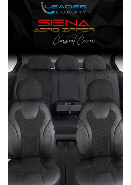 Volvo XC70 Deri Detaylı Oto Koltuk Kılıfı Ön Arka Set Siyah Siena Seri Scr indirimleri