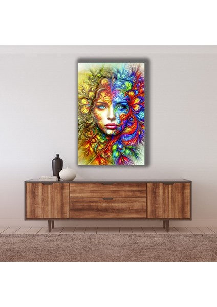 Pop Art Rengarenk Kadın Cam Tablo indirimleri