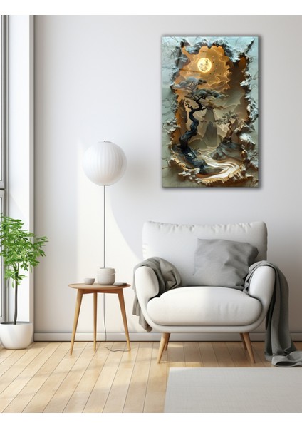 Perspektif Bakış Içinde Bonsai Ağaçları Cam Tablo indirimleri