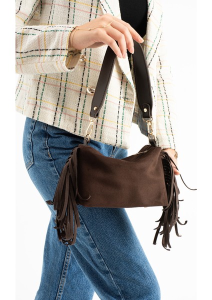 Süet Acı Kahve Kadın El ve Omuz Çantası fırsatları