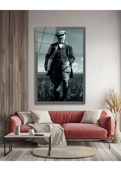 Gümüş Çerçeve Görünümlü Atatürk Cam Tablo fırsatları