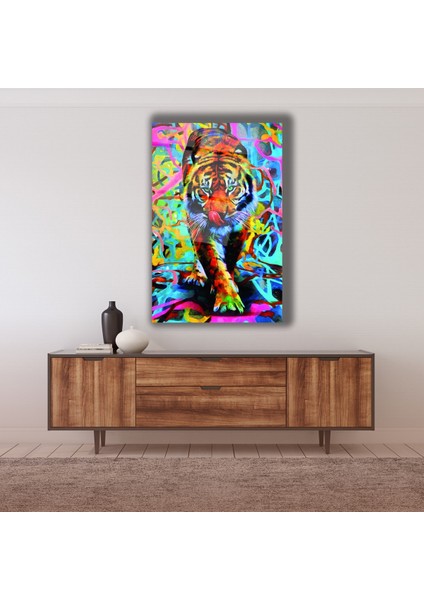 Rengarenk Kaplan Cam Tablo indirimleri