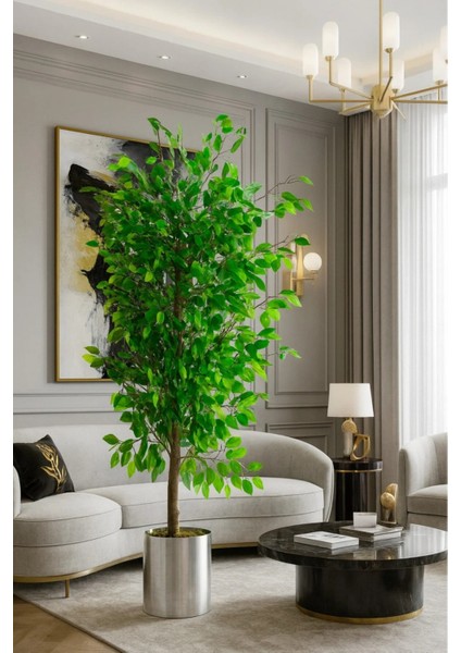 Yapay Benjamin 150 cm Lux Metal Saksı Dahil