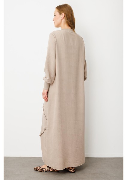 Yumuşak Dokusu ve Zarif Detaylarıyla Ipekçe Doku Ribanalı Özel Elbise-R-Taş fırsatları