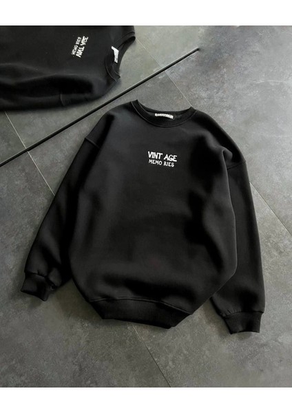 Bisiklet Yaka Üç Iplik Baskılı Oversize Sweatshirt fiyatları
