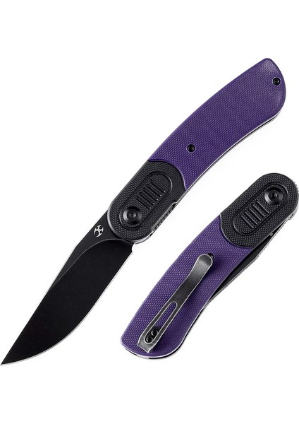 Reverie | Siyah ve Mor G10 Sap | Siyah Taş Yıkama 154CM Çelik Çakı | T2025B5