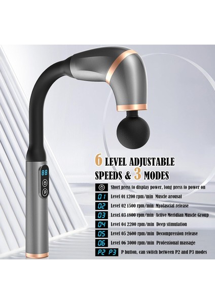 Şarjlı Ergonomik Masaj Aleti - Ucu Değişebilir - Kas Ağrısı Giderici fırsatları