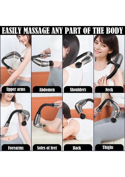 Şarjlı Ergonomik Masaj Aleti - Ucu Değişebilir - Kas Ağrısı Giderici indirimleri