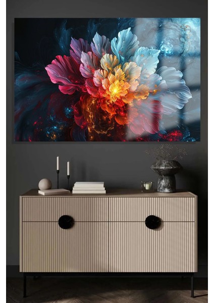 Rengarenk Parıldayan Yatay Çiçek Kırılmaz Lüks Cam Tablo Of Iş Yeri Ev Hediyesi Cam Tablo modelleri