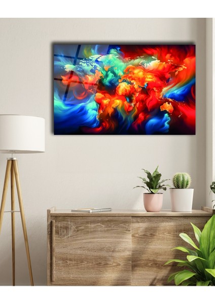 Rengarenk Dünya Haritası Cam Tablo modelleri