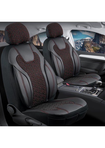 Seat Arona Deri Detaylı Oto Koltuk Kılıfı Ön Arka Set Siyah Kırmızı Siena Seri Scr fiyatları