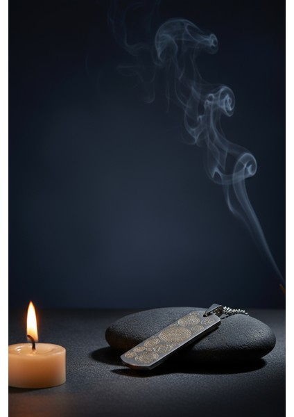 Dikdörtgen Gümüş Kaplama Dualı Çelik Kolye Çelik Zincirli Kararmaz Paslanmaz Silinmez modelleri