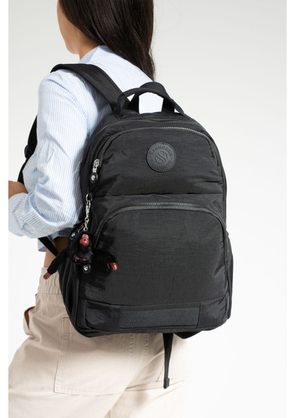 Unisex Suya Dayanıklı Kumaş Çok Gözlü Laptop Bölmeli Orta Boy Seyahat ve Okul Çantası