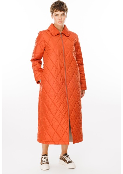 Paris Hafif Elyaf Yalıtımlı Baharlık Trençkot Kap Kaban-Kiremit modelleri