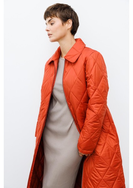 Paris Hafif Elyaf Yalıtımlı Baharlık Trençkot Kap Kaban-Kiremit