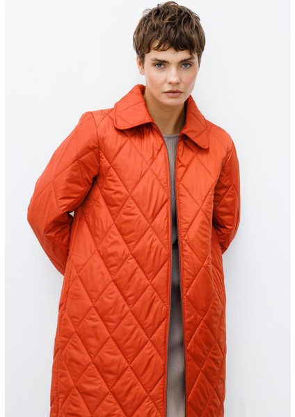 Paris Hafif Elyaf Yalıtımlı Baharlık Trençkot Kap Kaban-Kiremit