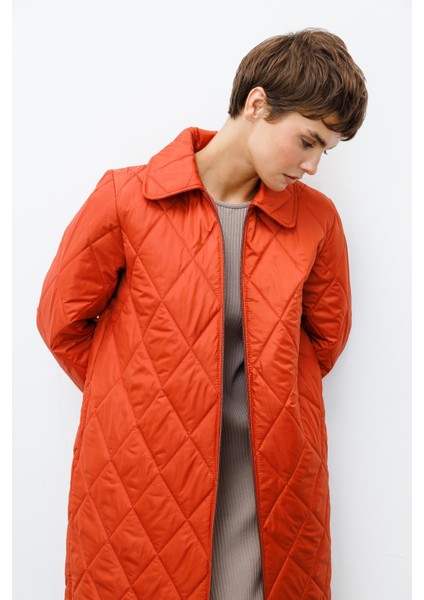 Paris Hafif Elyaf Yalıtımlı Baharlık Trençkot Kap Kaban-Kiremit