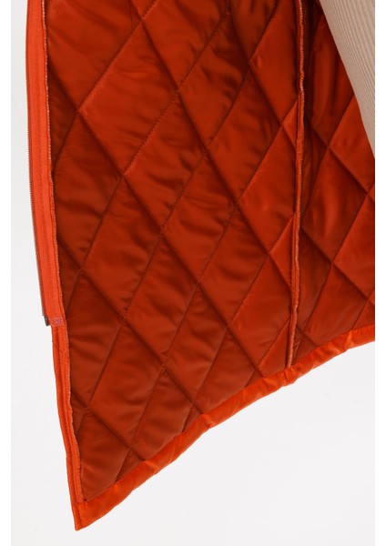 Paris Hafif Elyaf Yalıtımlı Baharlık Trençkot Kap Kaban-Kiremit