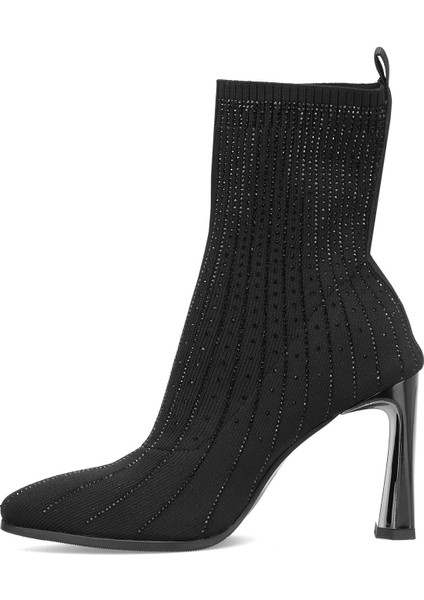 25K104 Kadın Taşlı Topuklu Bot Siyah modelleri