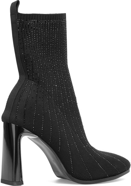 25K104 Kadın Taşlı Topuklu Bot Siyah fırsatları