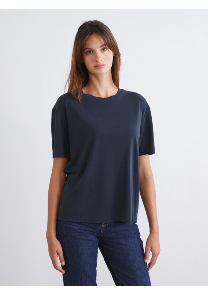 Bisiklet Yaka Modal Karışımlı Kadın Tişört 2'li fiyatları