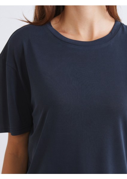 Bisiklet Yaka Modal Karışımlı Kadın Tişört 2'li indirimleri