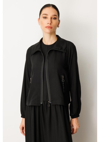 Ceket ve Iç Jile Kombin Ipekçe Elbise Ferace-Siyah indirimleri