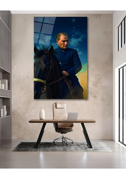 Soyut Bonsai Ağaç Cam Tablo