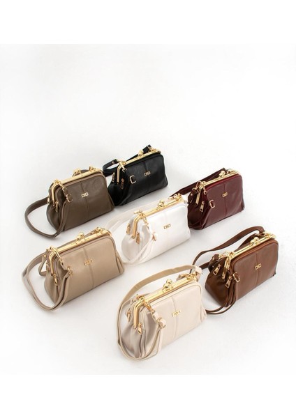 Troklu Yumuşak Deri Çift Askılı Çok Bölmeli El ve Omuz Çantası 727 modelleri