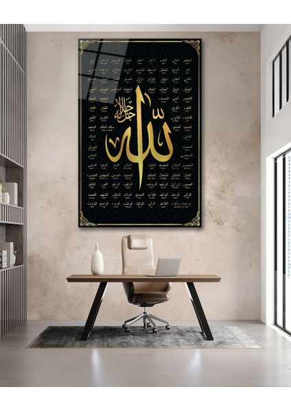 Esmaül Hüsna Allah'ın Isimleri Sıfatları Cam Tablo fırsatları