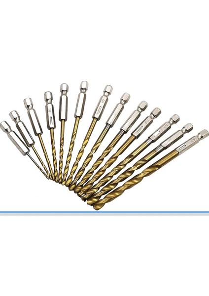 13 Parça Titan Kaplı Bits Saplı Matkap Ucu Seti