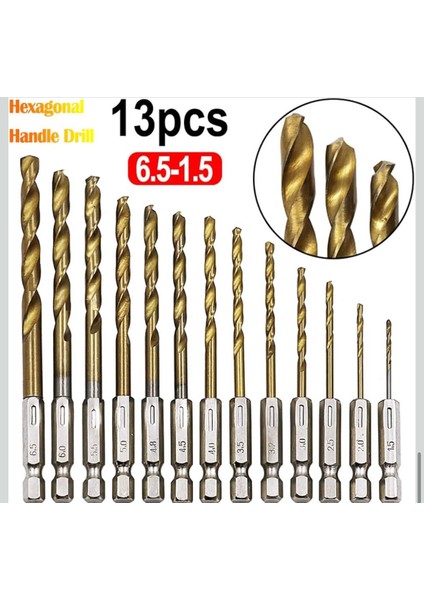 13 Parça Titan Kaplı Bits Saplı Matkap Ucu Seti modelleri